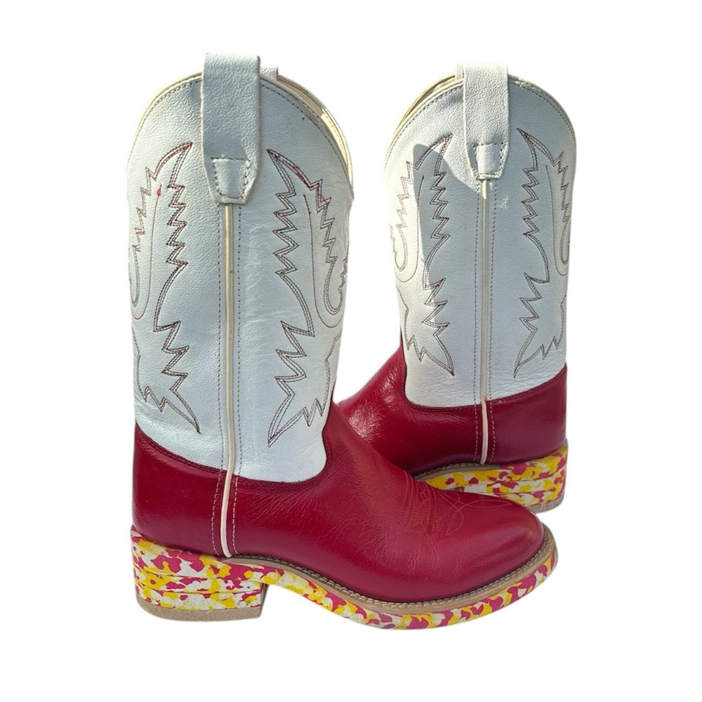 Red & White Old West Cowboy Boots